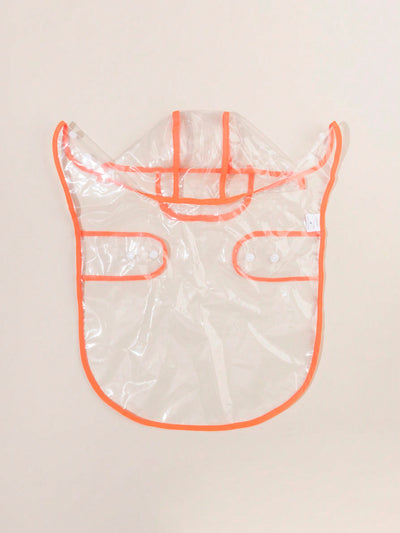 Pet-Friendly Transparent Orange Waterproof Raincoat for Stylish Outdoor Adventures in the Rain