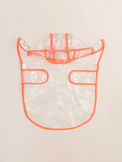 Pet-Friendly Transparent Orange Waterproof Raincoat for Stylish Outdoor Adventures in the Rain