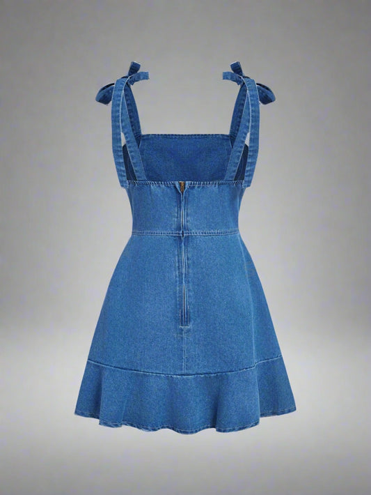 Ruffle Hem Denim Overall Dress: Casual and Chic for Summer