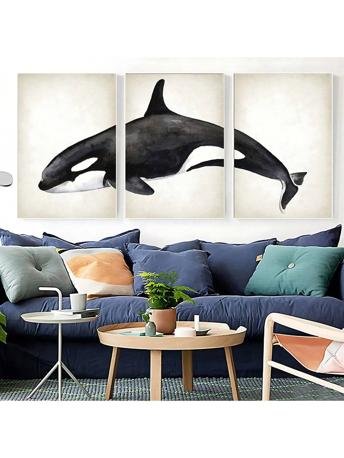 Dive into ocean vibes with this playful 3-piece canvas art set featuring sleek shark and whale silhouettes. Perfect for adding a splash of minimalist coastal charm, these stylish prints bring the sea’s wonder right into your home. Easy to hang and designed to brighten any room with a fun, aquatic touch.