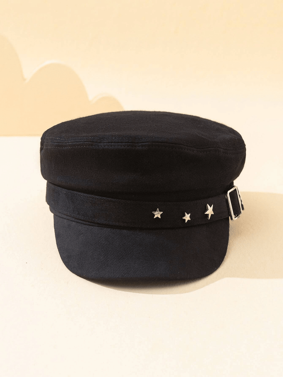 Starry Vintage Chic: Women's Black Star Embroidery Baseball Cap