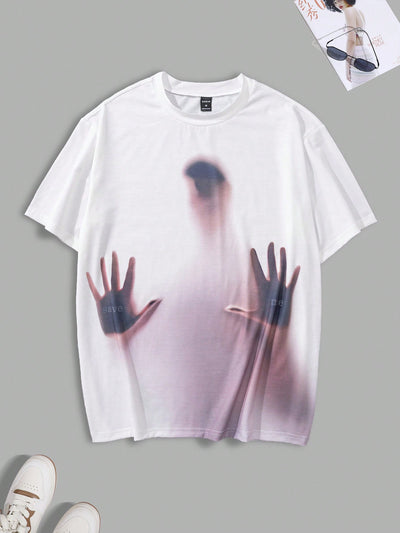 Mysterious Summer Silhouette: Men's Printed Casual T-Shirt