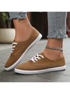 Classic White Canvas Sneakers: Unisex Couple's Casual Lace-Up Shoes