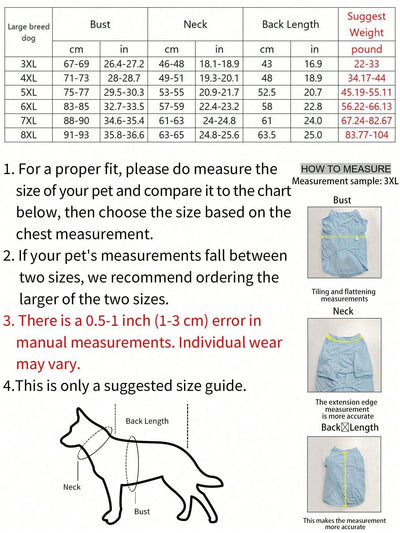 Black and Transparent Sun Protection Clothing for Large Dogs - Perfect for Summer