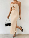 Twist and Textured: The Bodycon Bandeau Party Dress