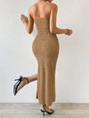 Twist and Textured: The Bodycon Bandeau Party Dress