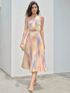 Stunning Tie-Dye Keyhole Dress with Pleats - Your Must-Have Summer Look