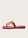 The Perfect Party Vacation Footwear with Snake Pattern Red Square Toe Slipper