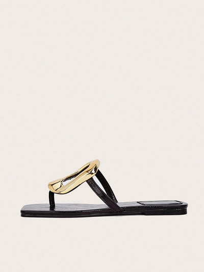 Chic White Square Toe Slip-On Sandals: Perfect for Parties, Holidays, and Casual Wear
