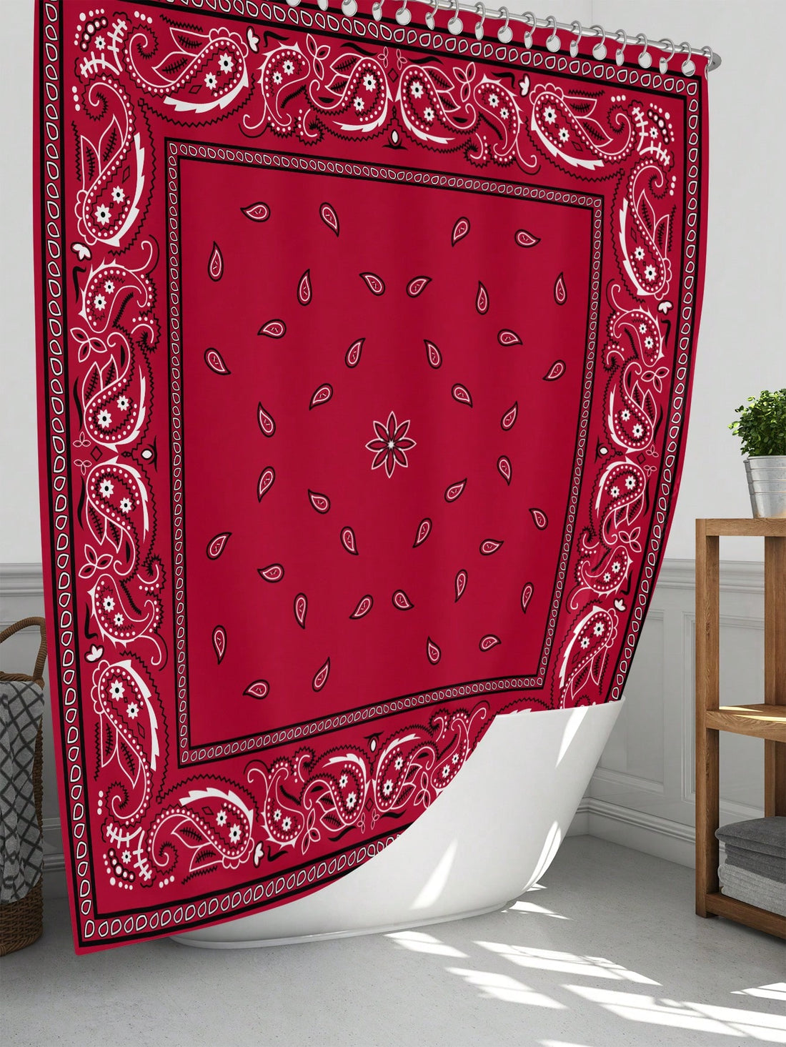 Elevate your bathroom aesthetic with our Vintage Paisley Flower Pattern Bathroom Set. The elegant shower curtain, anti-slip mat, and U-shaped floor mat feature a stunning paisley flower pattern that adds a touch of sophistication to any space. Plus, with 12 hooks included, this set has everything you need for a complete bathroom makeover.