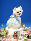 Blue Daisy Pet Dress: Bubble Cloth Skirt with Bowknot for Cats and Dogs