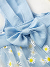 Blue Daisy Pet Dress: Bubble Cloth Skirt with Bowknot for Cats and Dogs