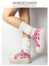 Pink Lace-Up Flame Platform Sneakers: Embrace Your Inner Punk Rock Sport Style