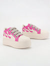 Pink Lace-Up Flame Platform Sneakers: Embrace Your Inner Punk Rock Sport Style