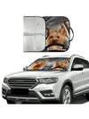 Keep Your Pup Cool: Two Yorkies Printed Car Windshield Sunshade for Pet Dogs