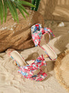 Chic Color-Blocked Lace High Heeled Sandals: Elevate Your Style