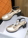 Step into Summer: High Heel Chunky Leather Shoes with Anti-Slip Platform