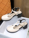 Step into Summer: High Heel Chunky Leather Shoes with Anti-Slip Platform