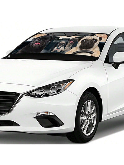 Pug Dog Car Windshield Sunshade: A Must-Have for Pet Lovers!