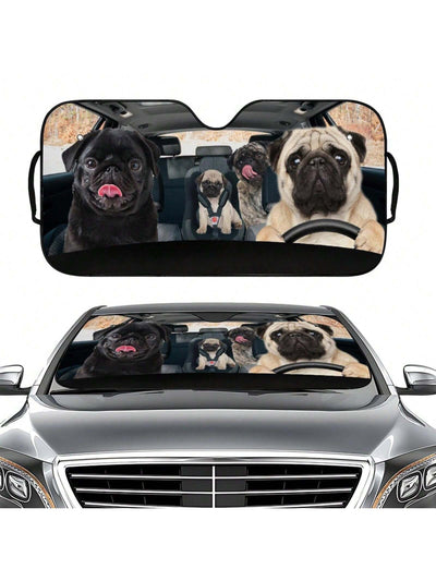 Shield your vehicle's interior from the sun's harmful rays with the Pug Dog Car Windshield Sunshade. This must-have accessory not only protects your car's upholstery, but also shows off your love for your furry companion. With a professional and informative tone, this sunshade is perfect for any pet lover.