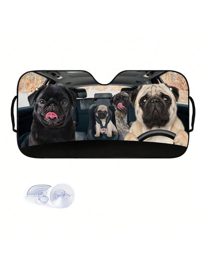 Pug Dog Car Windshield Sunshade: A Must-Have for Pet Lovers!