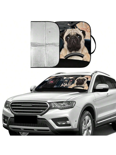 Pug Dog Car Windshield Sunshade: A Must-Have for Pet Lovers!