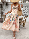 Peacock Paradise: Women's Vintage Style Strappy Dress