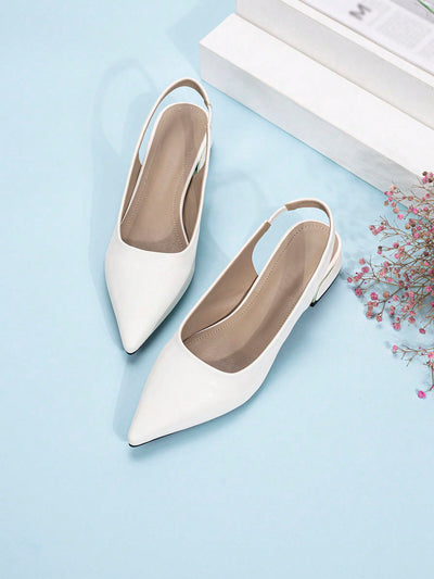 Chic and Comfortable: Pointed Toe Backless Pumps with Thick Heels