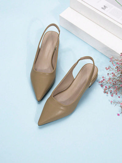 Chic and Comfortable: Pointed Toe Backless Pumps with Thick Heels