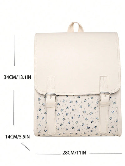 Stylish Floral Backpack for School, Travel, and Outings - Large Capacity, Laptop Compartment