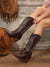 Autumn Chic: Women's Knee-High Knight Boots - Genuine Leather Cowboy Boots