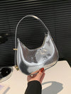 Chic Metallic Snakeskin Hobo Bag - Trendy Crocodile Embossed Shoulder Bag for Effortless Style