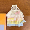 Pet Rainbow Hierarchical Suspender Skirt: Fashionable Apparel for Small Puppies and Cats