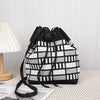 Stylish Black and White Lightweight Crossbody Bucket Bag - Perfect for Every Mom's Outdoor Adventures!