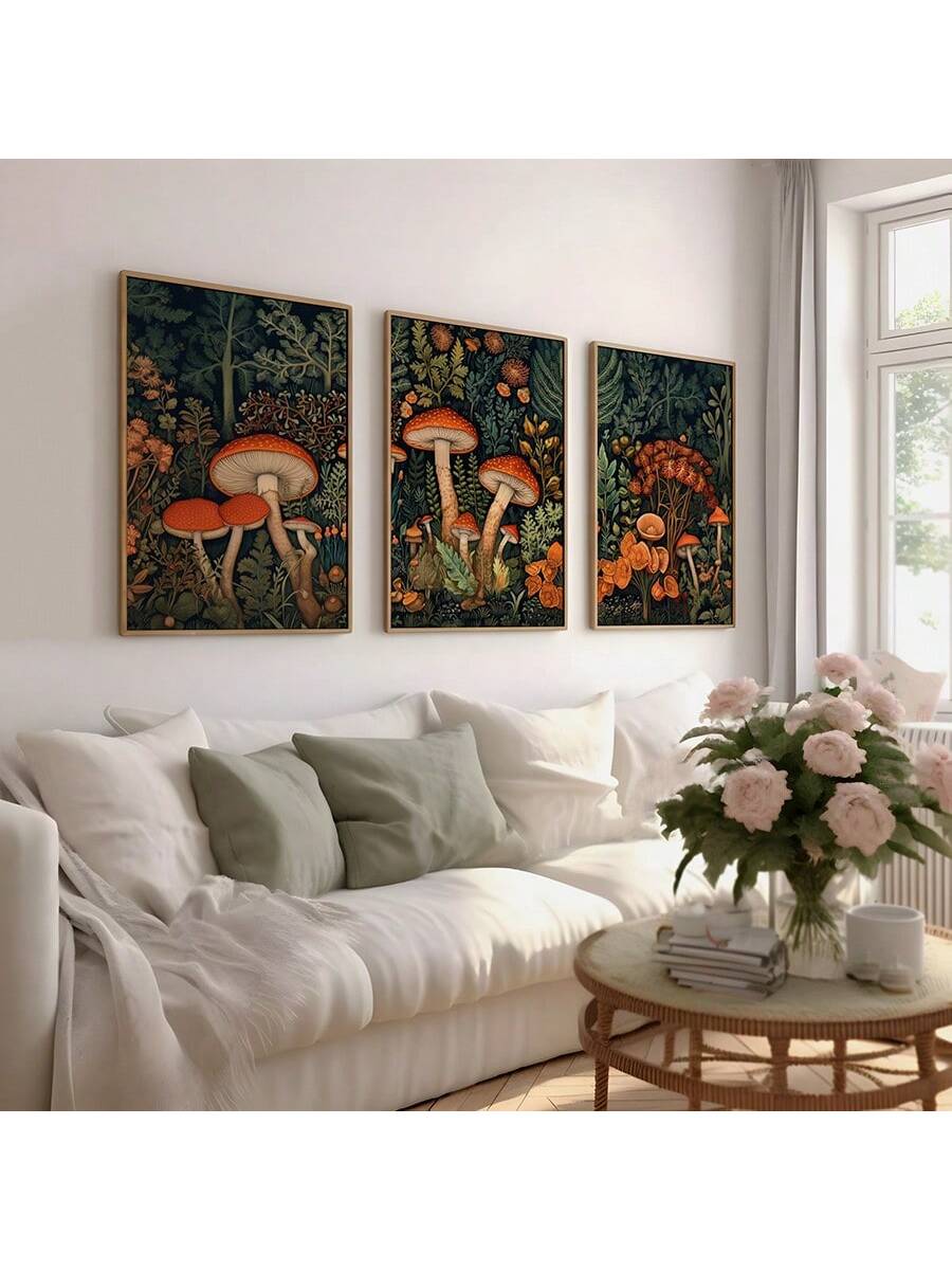 Elevate your home decor with this stunning Jungle Mushroom Print Set. Featuring a moody and vintage botanical design, this wall art set adds a touch of natural elegance to any room. Perfect as a gift for a loved one or to add a unique touch to your own space.