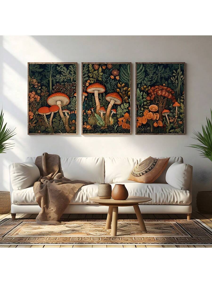 Elevate your home decor with this stunning Jungle Mushroom Print Set. Featuring a moody and vintage botanical design, this wall art set adds a touch of natural elegance to any room. Perfect as a gift for a loved one or to add a unique touch to your own space.