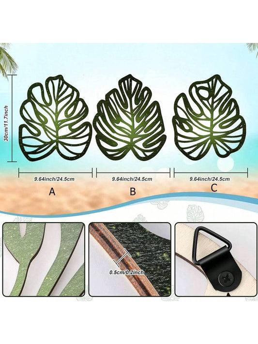 Retro Tropical Palm Leaf Wooden Wall Art: A Foliage-inspired Home Decor