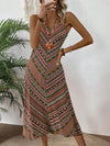 Bohemian Bliss: Floral Printed V-Neck Spaghetti Strap Maxi Dress for Effortless Vacation Style