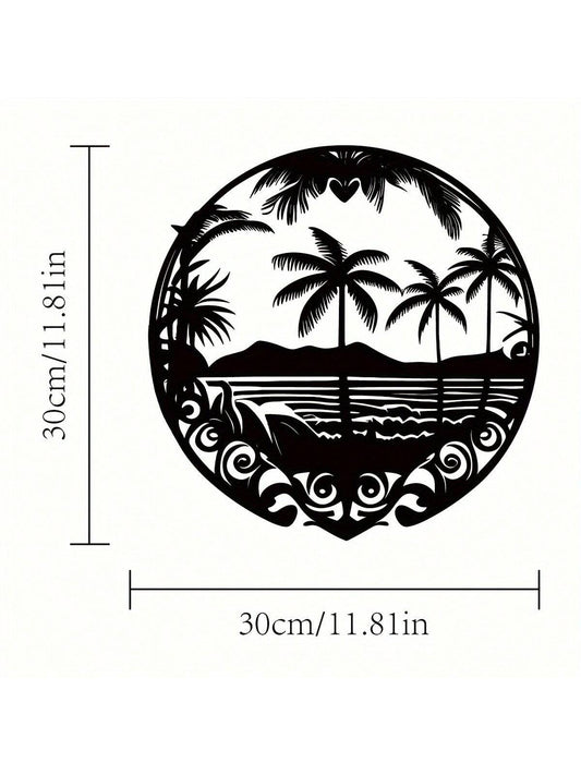 Island Dreams Metal Art Wall Hanger: Modern and Unique Home Decor Perfect for Bedroom or Living Room