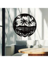 Island Dreams Metal Art Wall Hanger: Modern and Unique Home Decor Perfect for Bedroom or Living Room