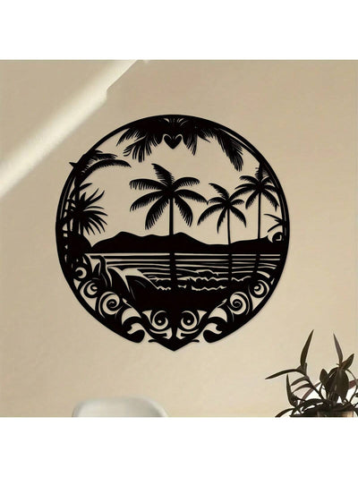 Island Dreams Metal Art Wall Hanger: Modern and Unique Home Decor Perfect for Bedroom or Living Room