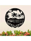 Island Dreams Metal Art Wall Hanger: Modern and Unique Home Decor Perfect for Bedroom or Living Room