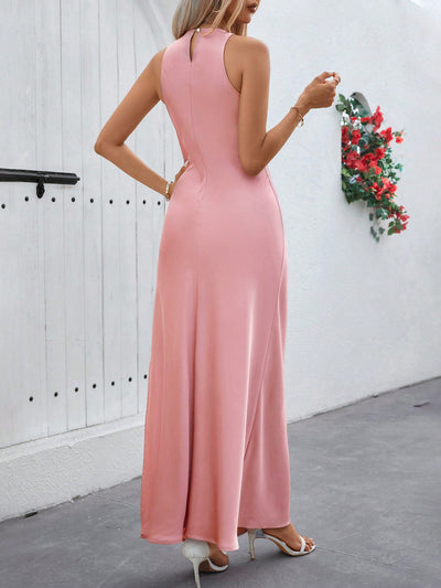 Elegant and Timeless: Classic Solid Color Keyhole Back Dress