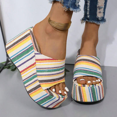 Chic and Comfy: Women's Wedge Heel Peep Toe Slippers - Perfect for Summer Parties