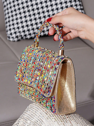 Sassy Sparkle: Colorful Rhinestone Evening Clutch Bag