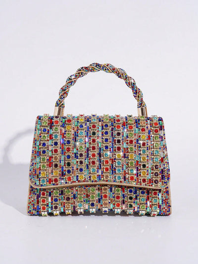 Sassy Sparkle: Colorful Rhinestone Evening Clutch Bag