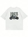 Rev Up Your Style: Men's Motorcycle Letter Graphic Tee