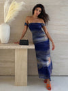 Radiant Summer Vibes Tie-Dye Pleated Dress: Embrace the Asymmetric Neckline