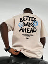 Graphic Drop Shoulder T-Shirt: Bold Slogan and Face Print