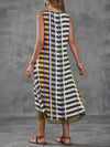 Chic and Trendy: Color Block Striped Printed Sleeveless Dress